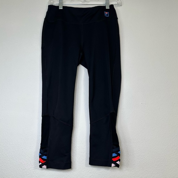 Fila Workout Black Capris with Red and Blue Accents in Size S - Picture 1 of 10